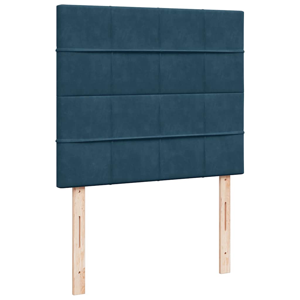 Krevet s oprugama i madracem plavi 120 x 200 cm baršun