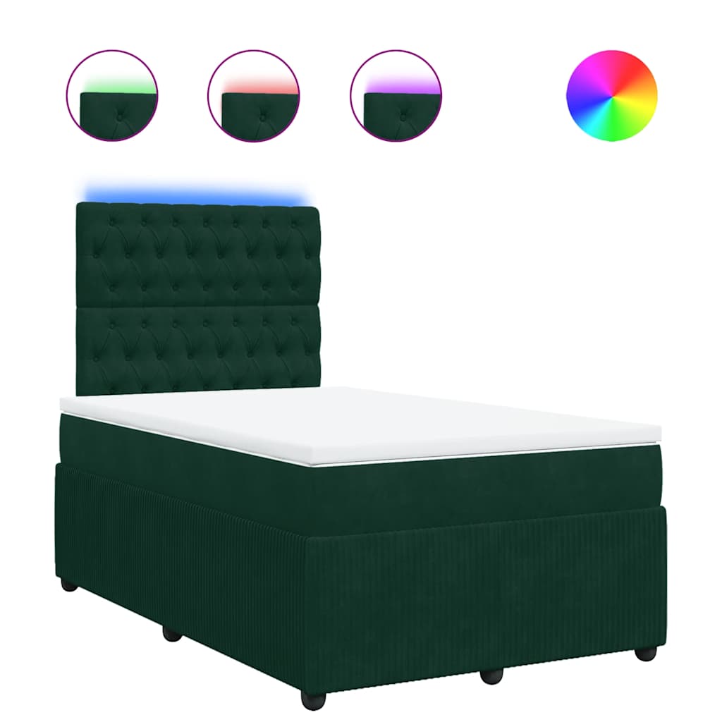 Box spring krevet s madracem tamnozeleni 120x200 cm baršunasti