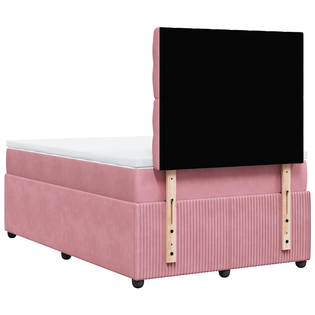 Box spring krevet s madracem ružičasti 120 x 200 cm baršunasti