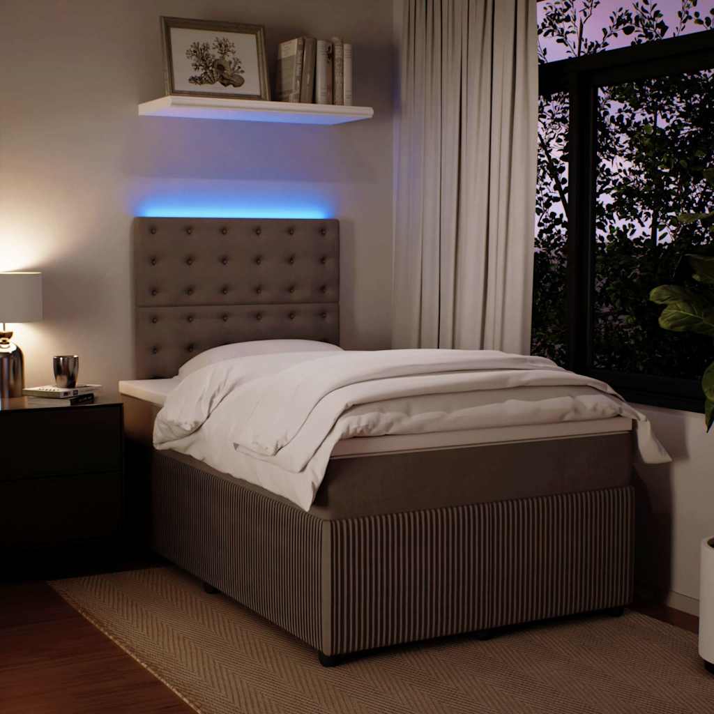 Box spring krevet s madracem svjetlosivi 120x200 cm baršunasti