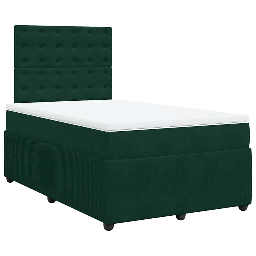 Box spring krevet s madracem tamnozeleni 120x200 cm baršunasti
