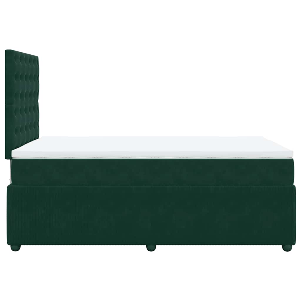 Box spring krevet s madracem tamnozeleni 120x200 cm baršunasti