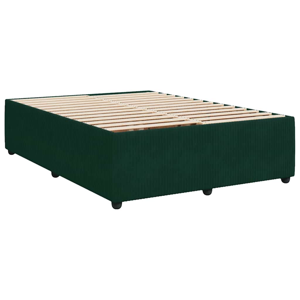 Krevet s oprugama i madracem tamnozeleni 140x190 cm baršunasti