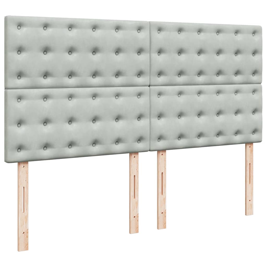 Krevet s oprugama i madracem svjetlosivi 180x200 cm baršunasti