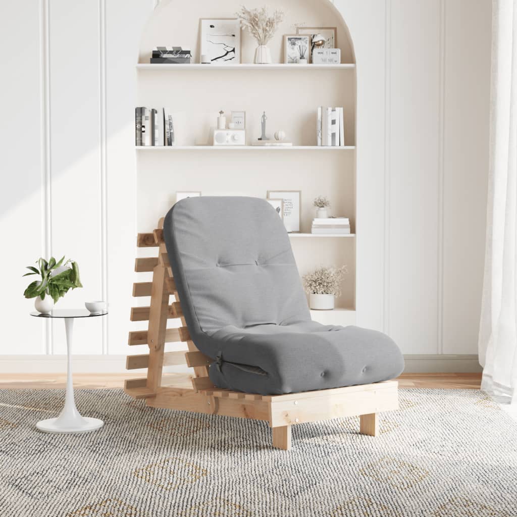 Futon na razvlačenje s madracem 60x206x11 cm masivna borovina