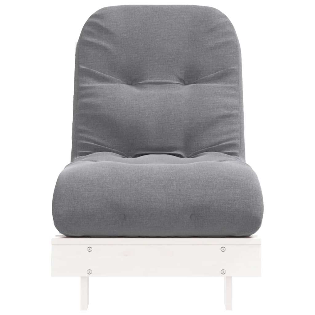 Futon na razvlačenje s madracem bijeli 60x206x11 cm borovina