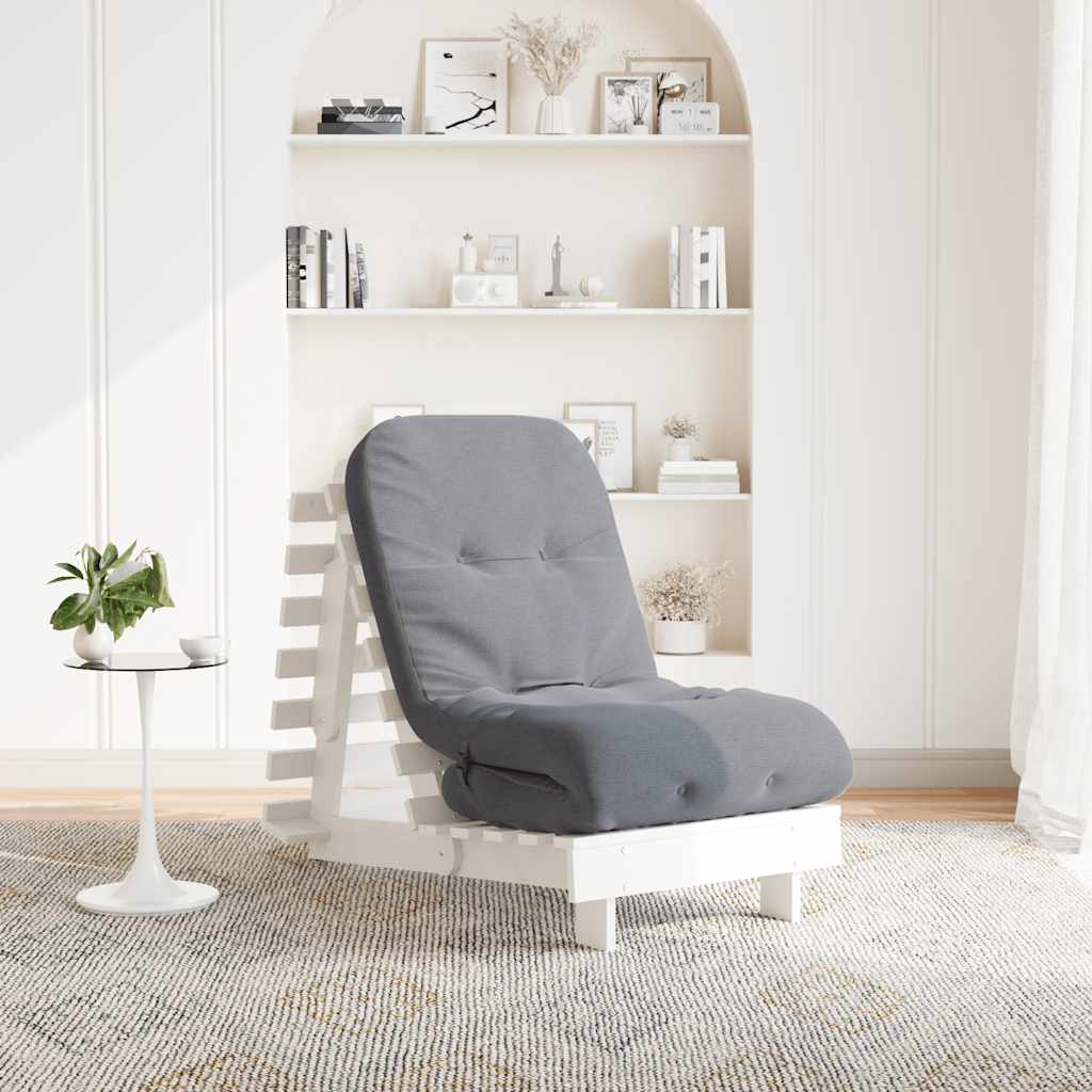 Futon na razvlačenje s madracem bijeli 60x206x11 cm borovina