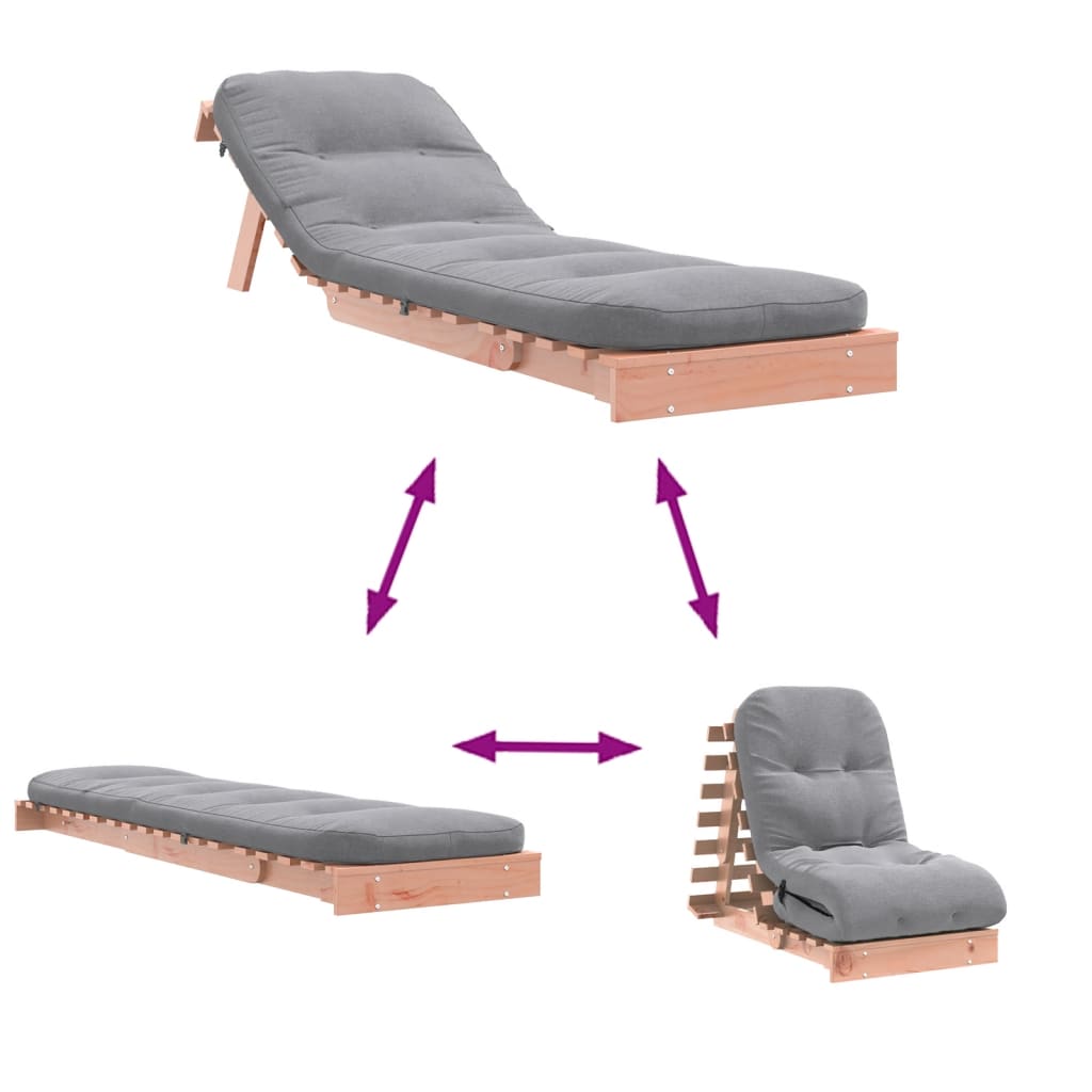 Futon na razvlačenje s madracem 60x206x11 cm masivna duglazija