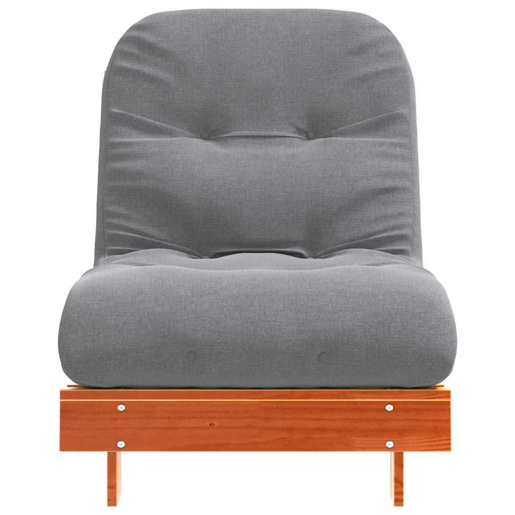 Futon na razvlačenje s madracem smeđi 70 x 206 x 11 cm borovina
