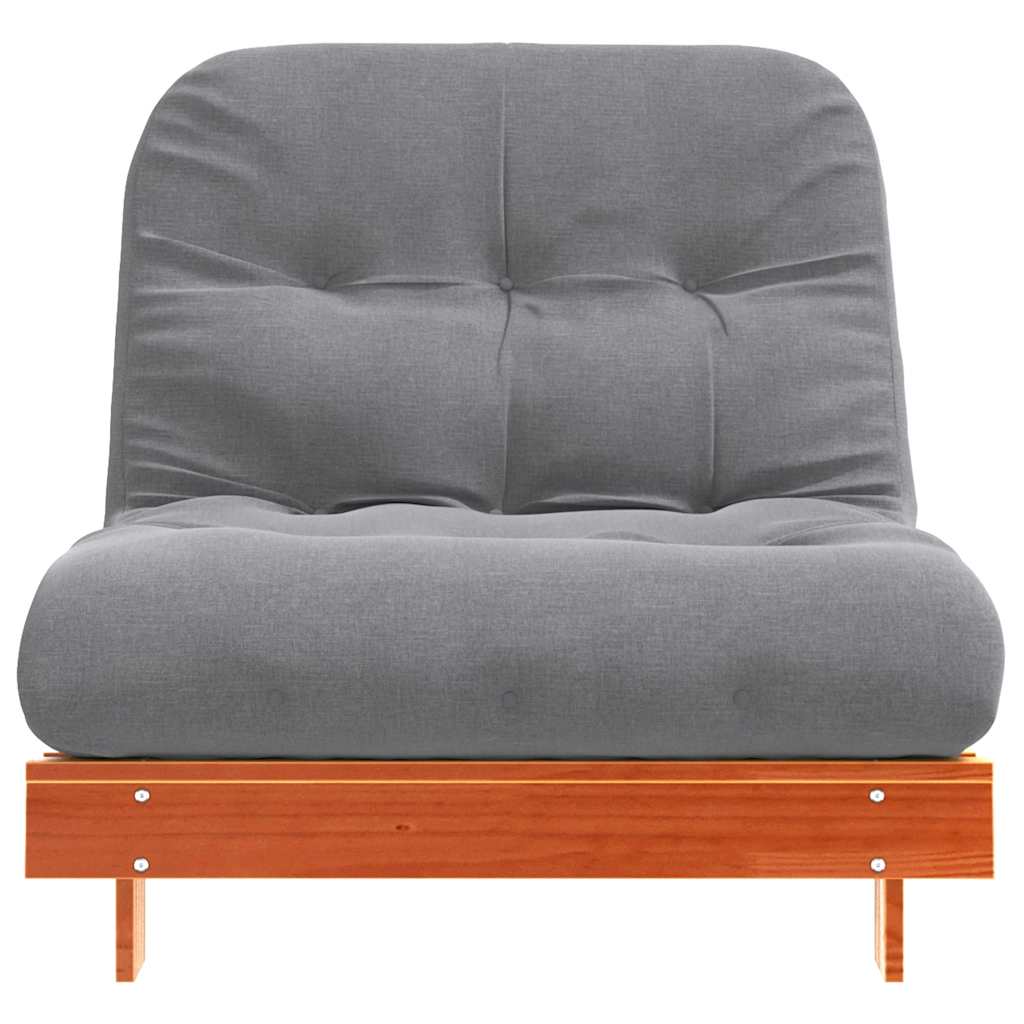 Futon na razvlačenje s madracem smeđi 80 x 206 x 11 cm borovina