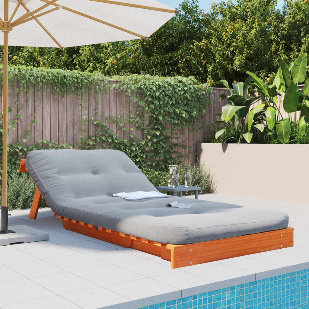 Futon na razvlačenje s madracem smeđi 90 x 206 x 11 cm borovina