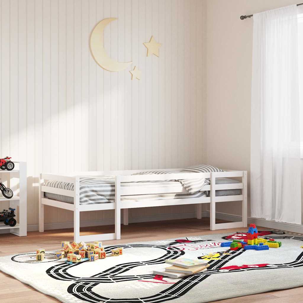 Okvir za dječji krevet bijeli 75 x 190 cm od masivne borovine