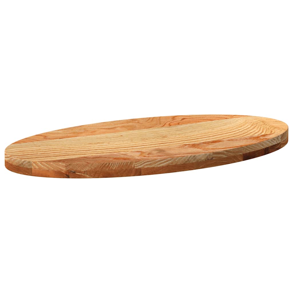 Stolna ploča svjetlosmeđa 80x40x4 cm ovalna masivna hrastovina