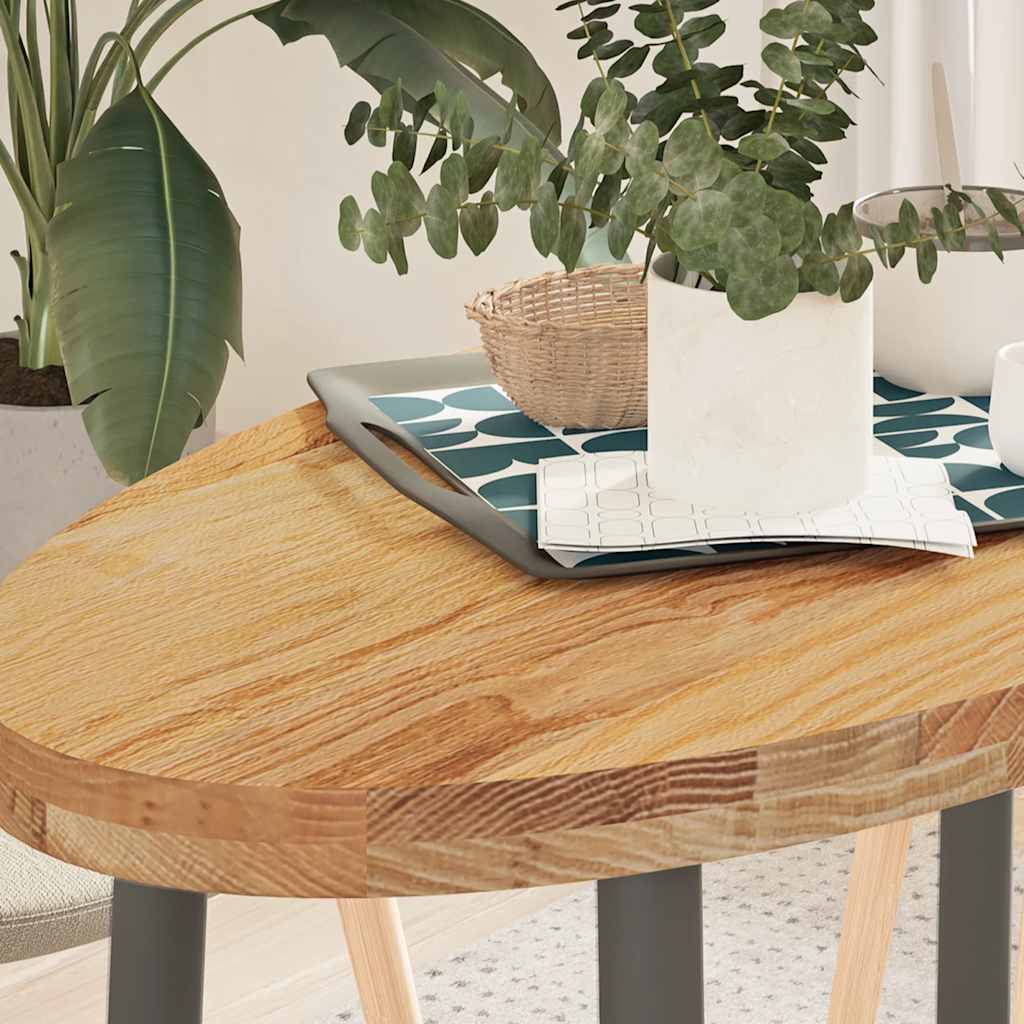 Stolna ploča svjetlosmeđa 100x50x4 cm ovalna masivna hrastovina