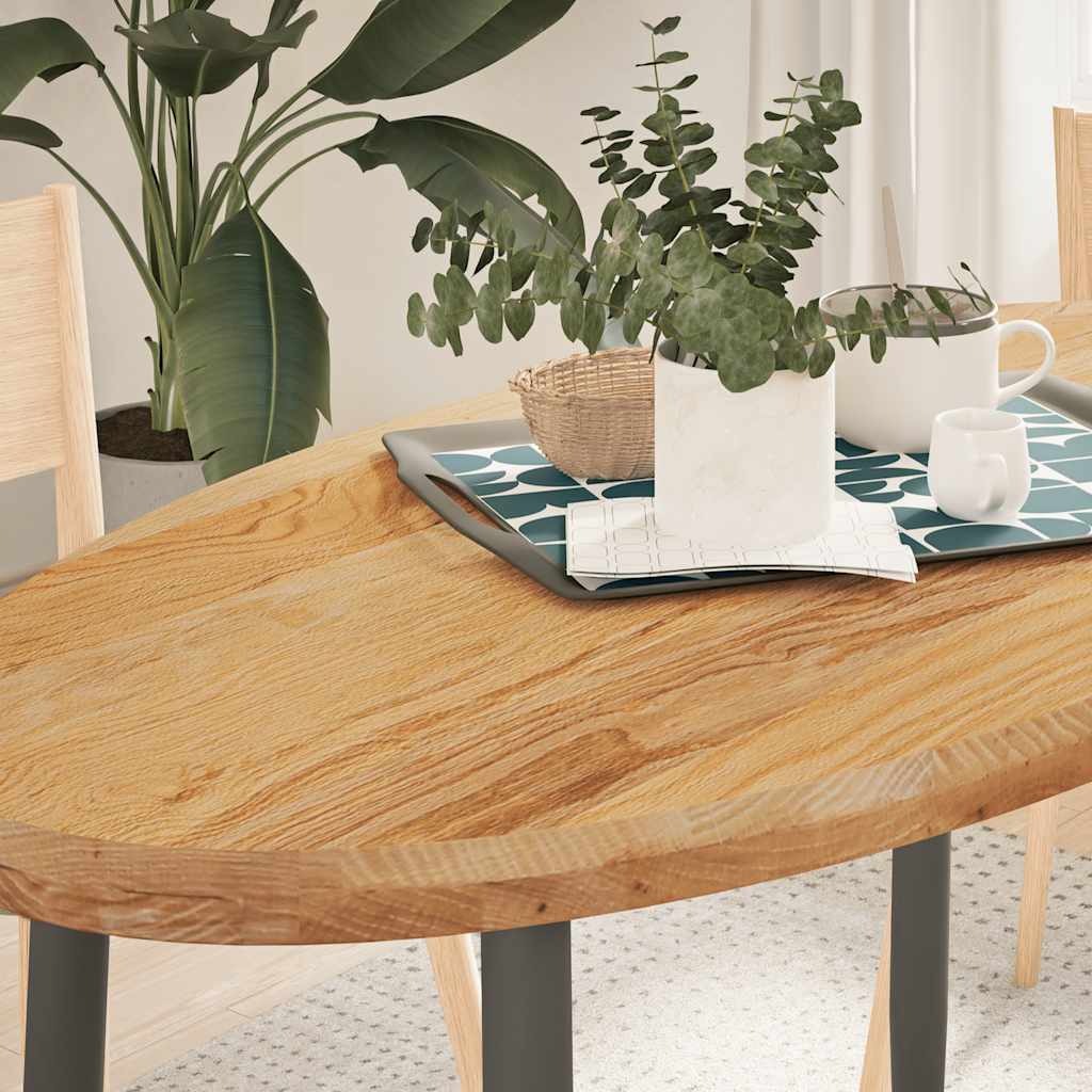 Stolna ploča svjetlosmeđa 120x60x4 cm ovalna masivna hrastovina