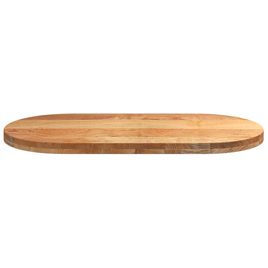Stolna ploča svjetlosmeđa 100x50x4 cm ovalna masivna hrastovina