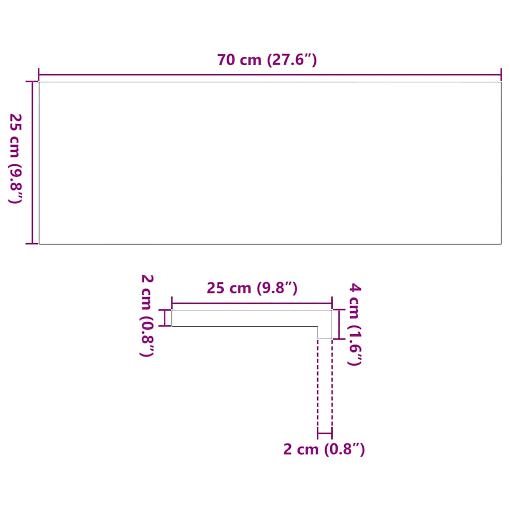 Prozorske klupice 2 kom 70x25x2 cm netretirane masivne hrast