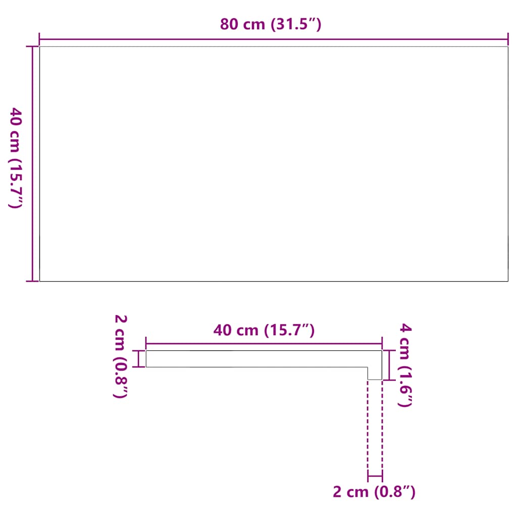 Prozorske klupice 2 kom 80x40x2 cm netretirane masivne hrast