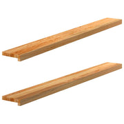 Prozorske klupice 2 kom svijetlosmeđe 140x15x2 cm masivne hrast