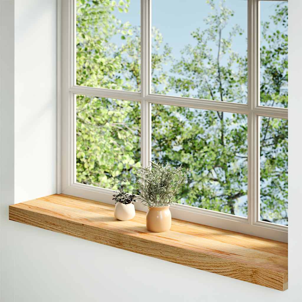 Prozorske klupice 2 kom svijetlosmeđe 100x20x2 cm masivne hrast