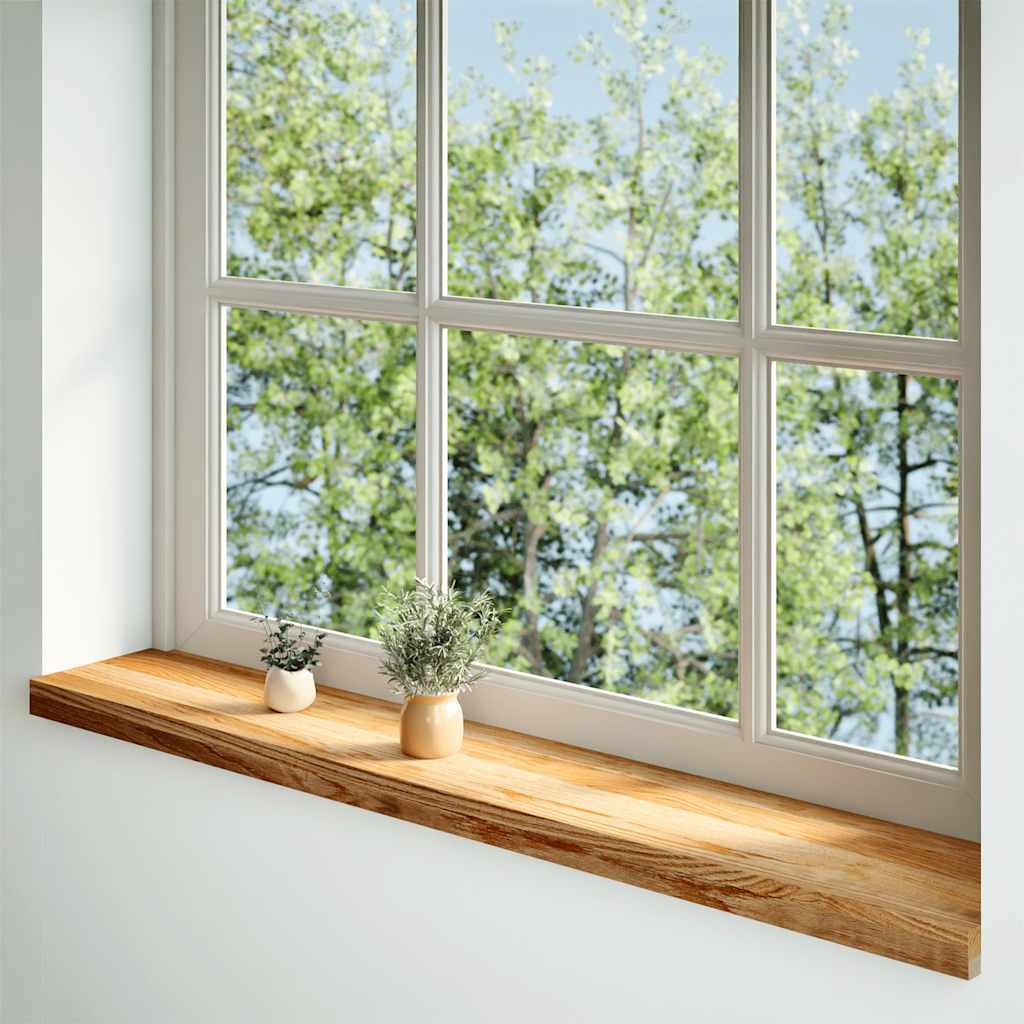 Prozorske klupice 2 kom svijetlosmeđe 140x20x2 cm masivne hrast