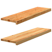 Prozorske klupice 2 kom svijetlosmeđe 90x25x2 cm masivne hrast