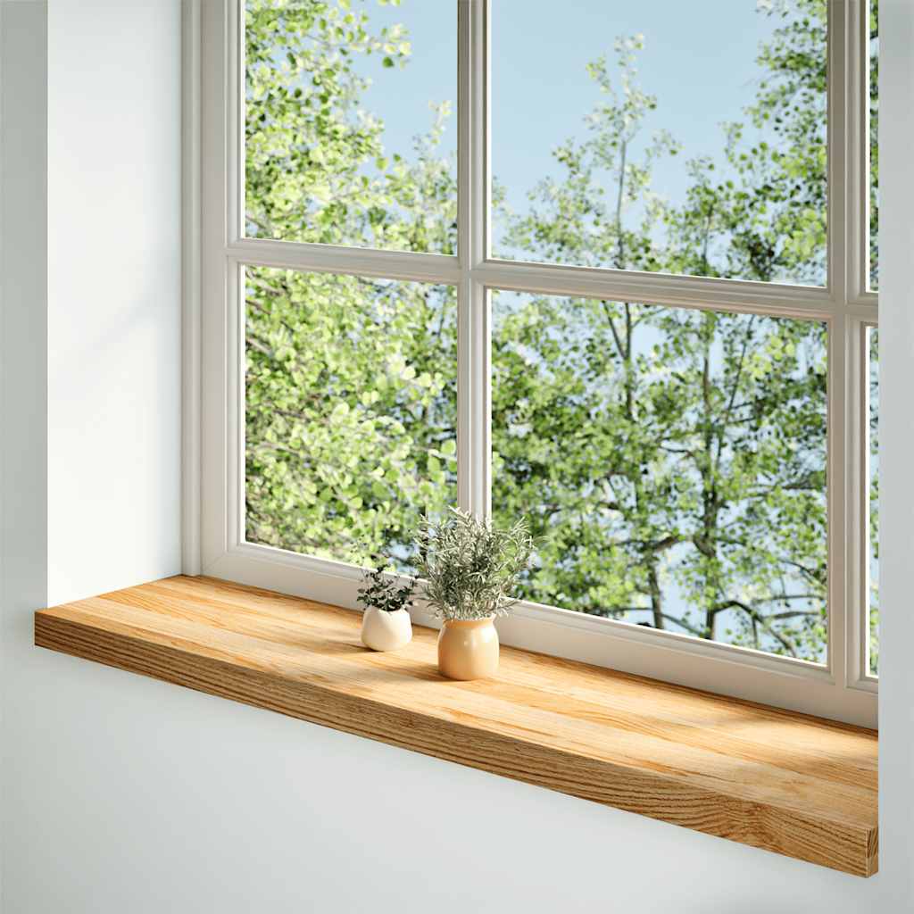 Prozorske klupice 2 kom svijetlosmeđe 120x30x2 cm masivne hrast
