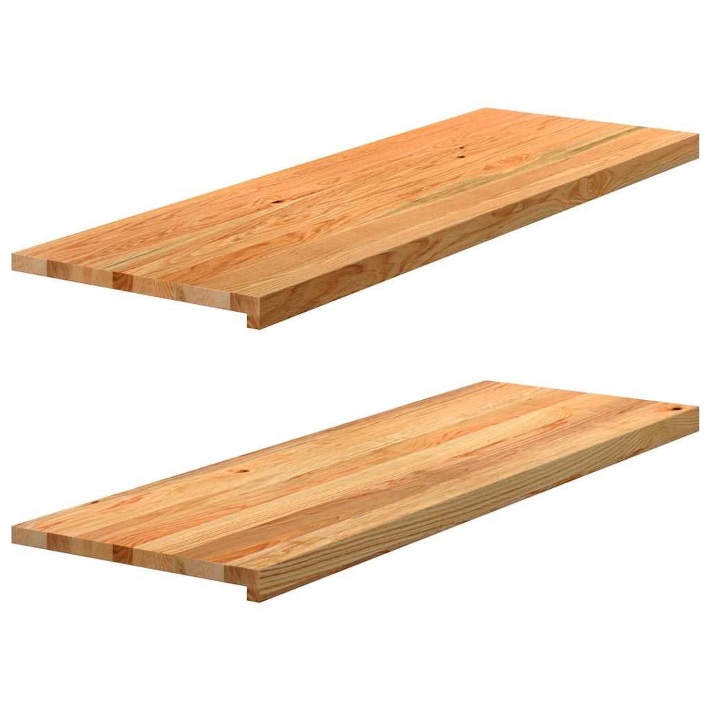 Prozorske klupice 2 kom svijetlosmeđe 120x40x2 cm masivne hrast