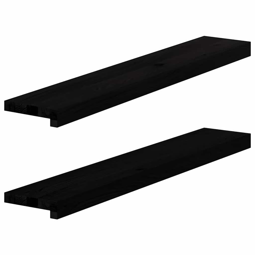 Prozorske klupice 2 kom tamnosmeđe 90x15x2 cm masivne hrast