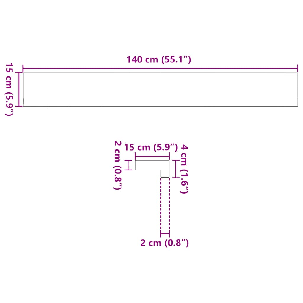 Prozorske klupice 2 kom tamnosmeđe 140x15x2 cm masivne hrast