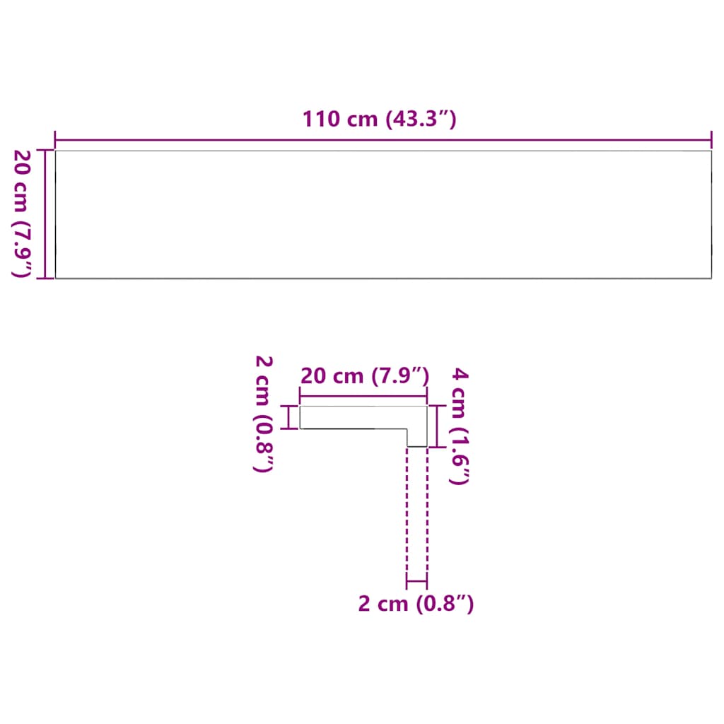 Prozorske klupice 2 kom tamnosmeđe 110x20x2 cm masivne hrast