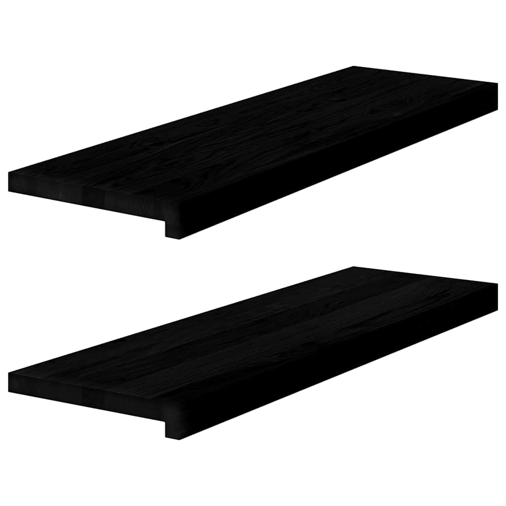Prozorske klupice 2 kom tamnosmeđe 80x25x2 cm masivne hrast