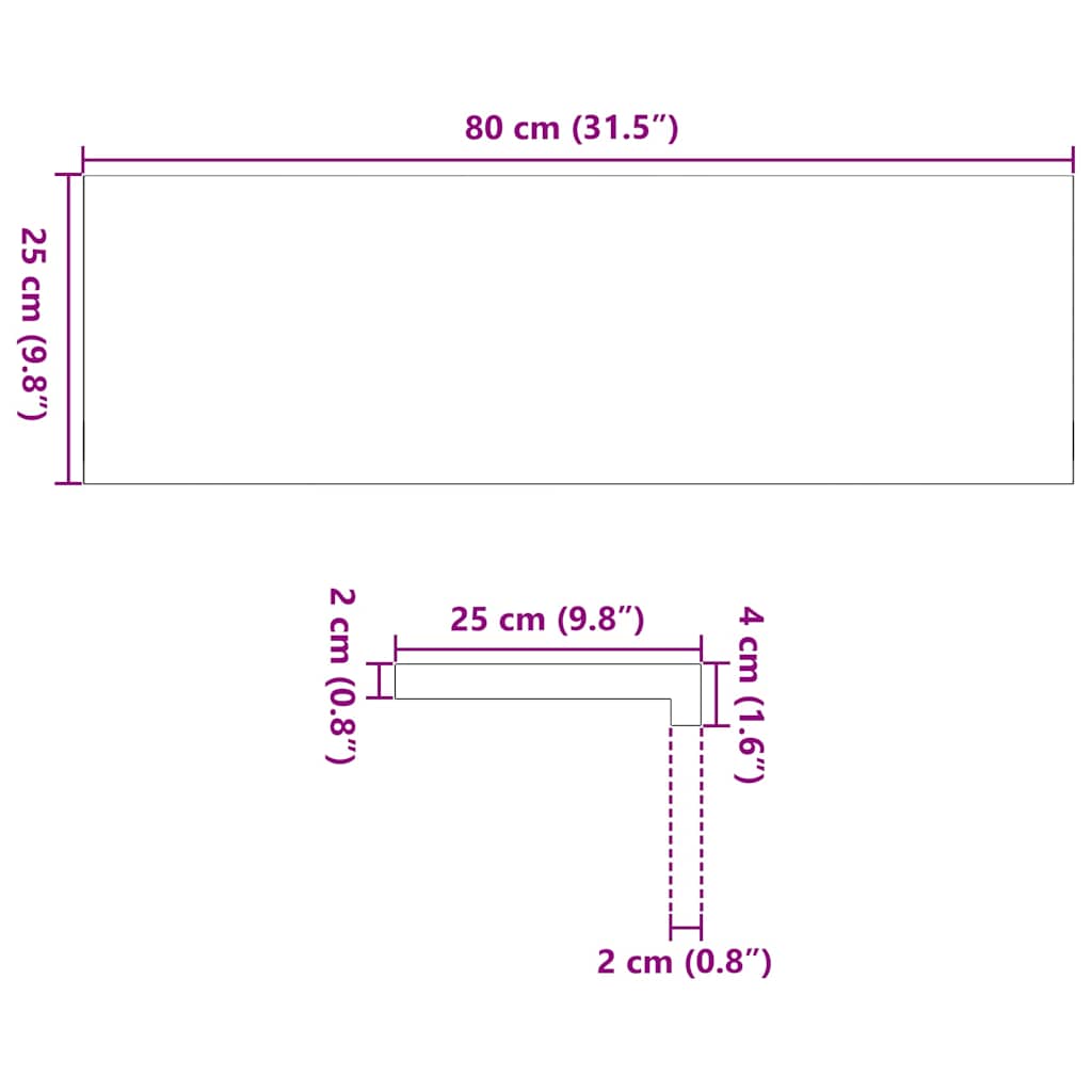 Prozorske klupice 2 kom tamnosmeđe 80x25x2 cm masivne hrast