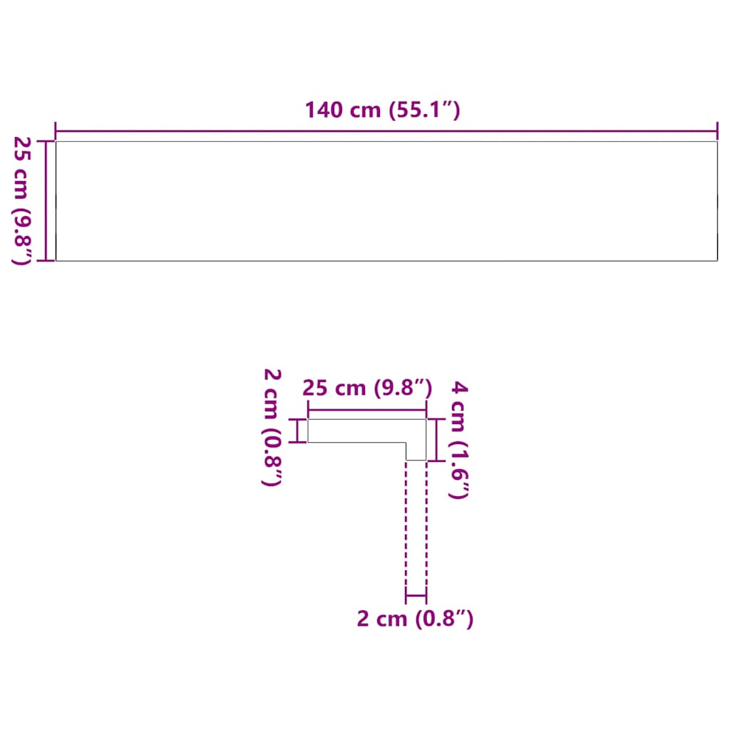 Prozorske klupice 2 kom tamnosmeđe 140x25x2 cm masivne hrast