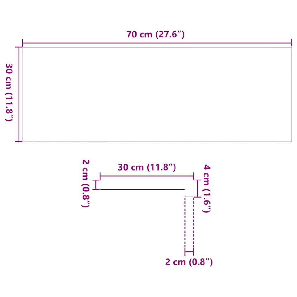 Prozorske klupice 2 kom tamnosmeđe 70x30x2 cm masivne hrast