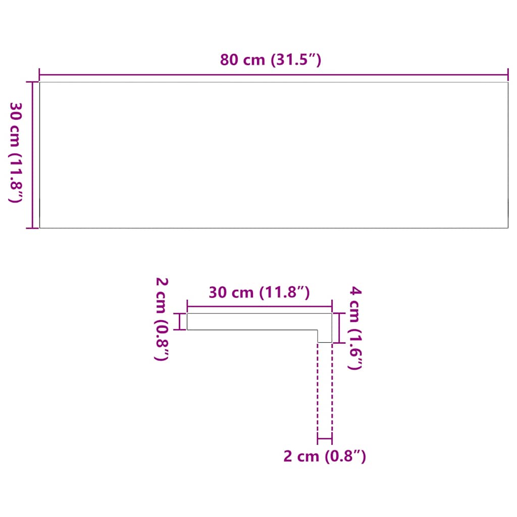 Prozorske klupice 2 kom tamnosmeđe 80x30x2 cm masivne hrast