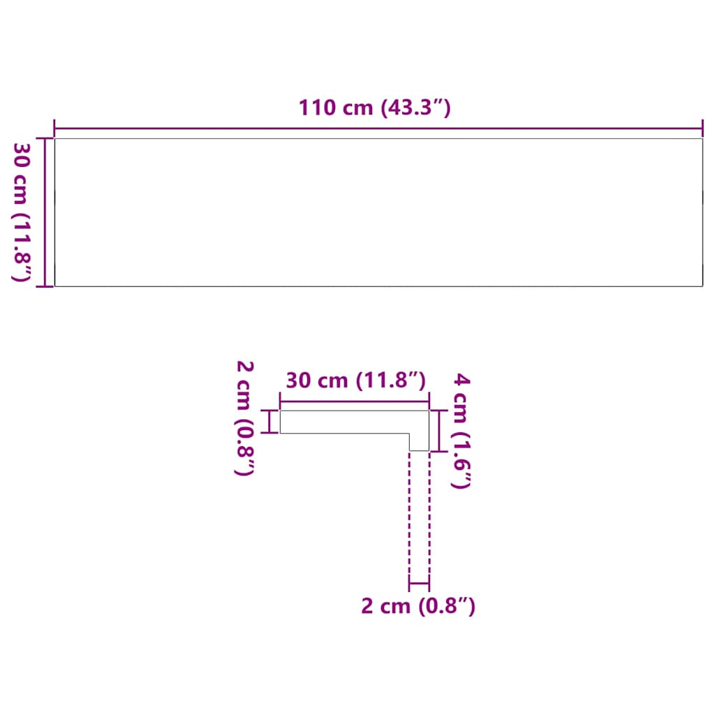 Prozorske klupice 2 kom tamnosmeđe 110x30x2 cm masivne hrast