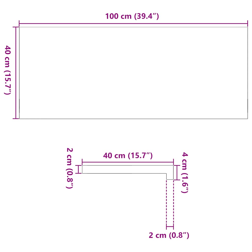 Prozorske klupice 2 kom tamnosmeđe 100x40x2 cm masivne hrast