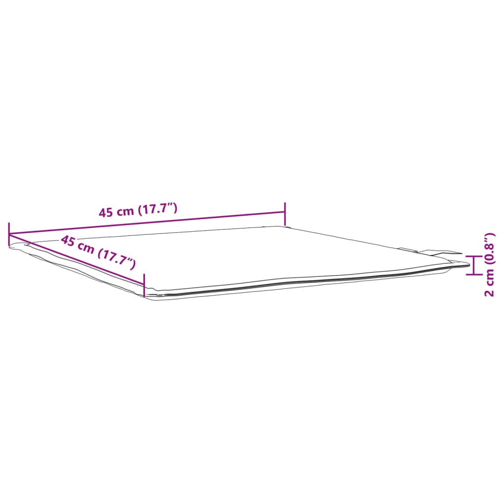 Vrtne podloge za sjedalo 4 kom smeđesive 45x45x2 cm četvrtaste