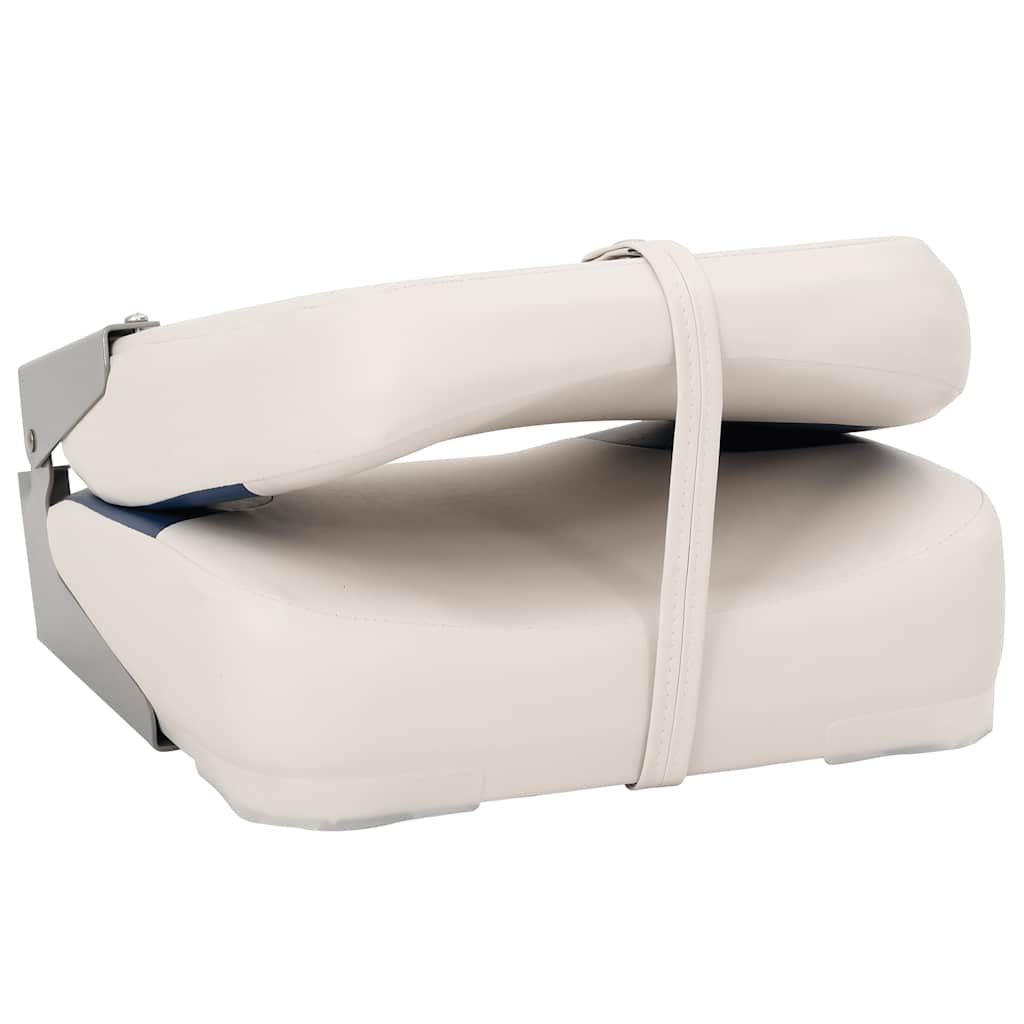 Sklopiva sjedala za brod, 2 seta, plavo-bijela, 41x36x48 cm