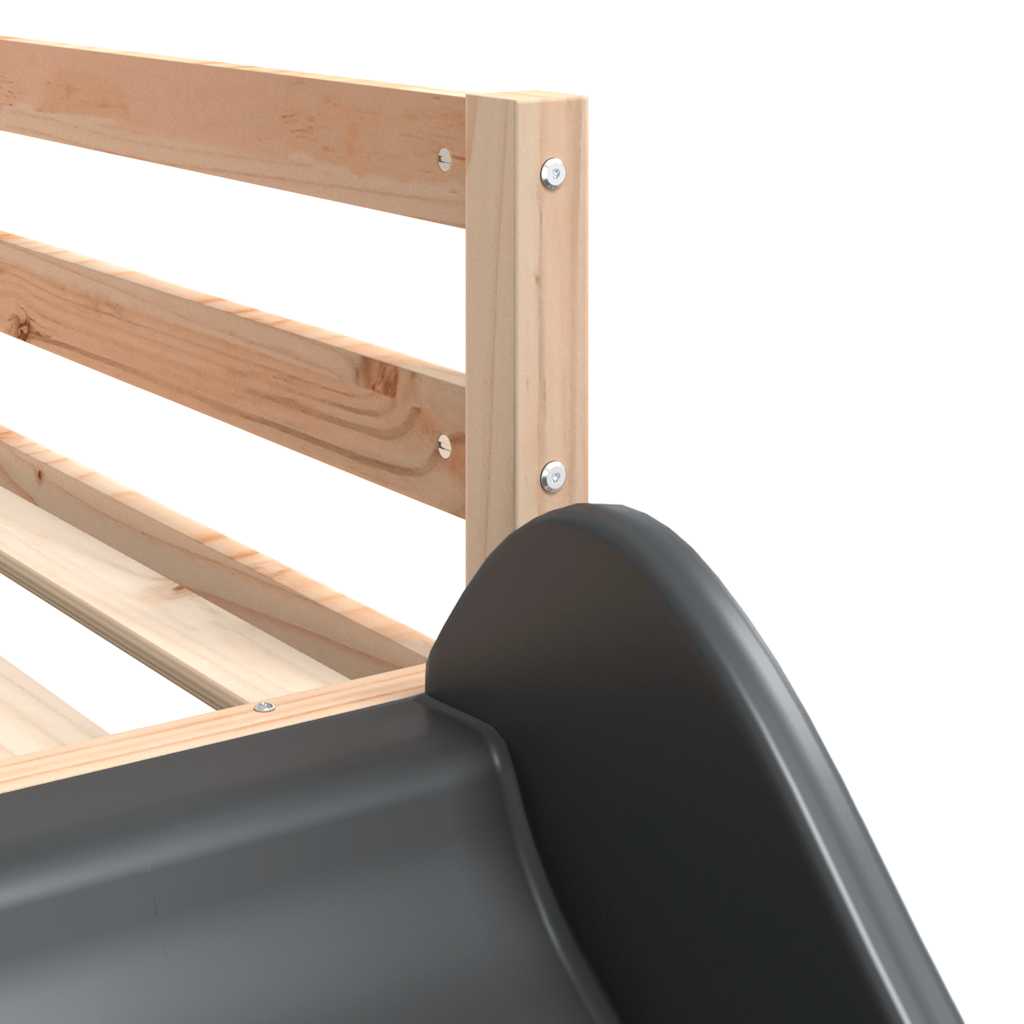 Krevet na kat s toboganom i zavjesama ružičasti 80 x 200 cm