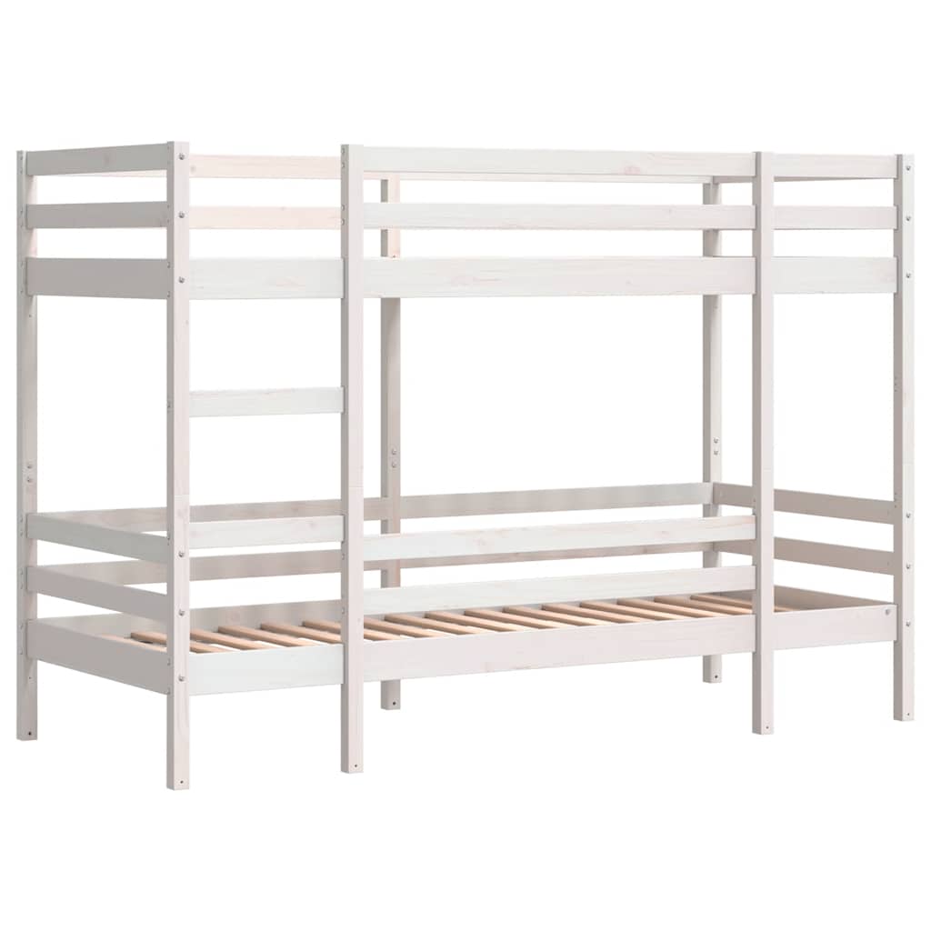Krevet na kat bijeli 80 x 200 cm od masivne borovine
