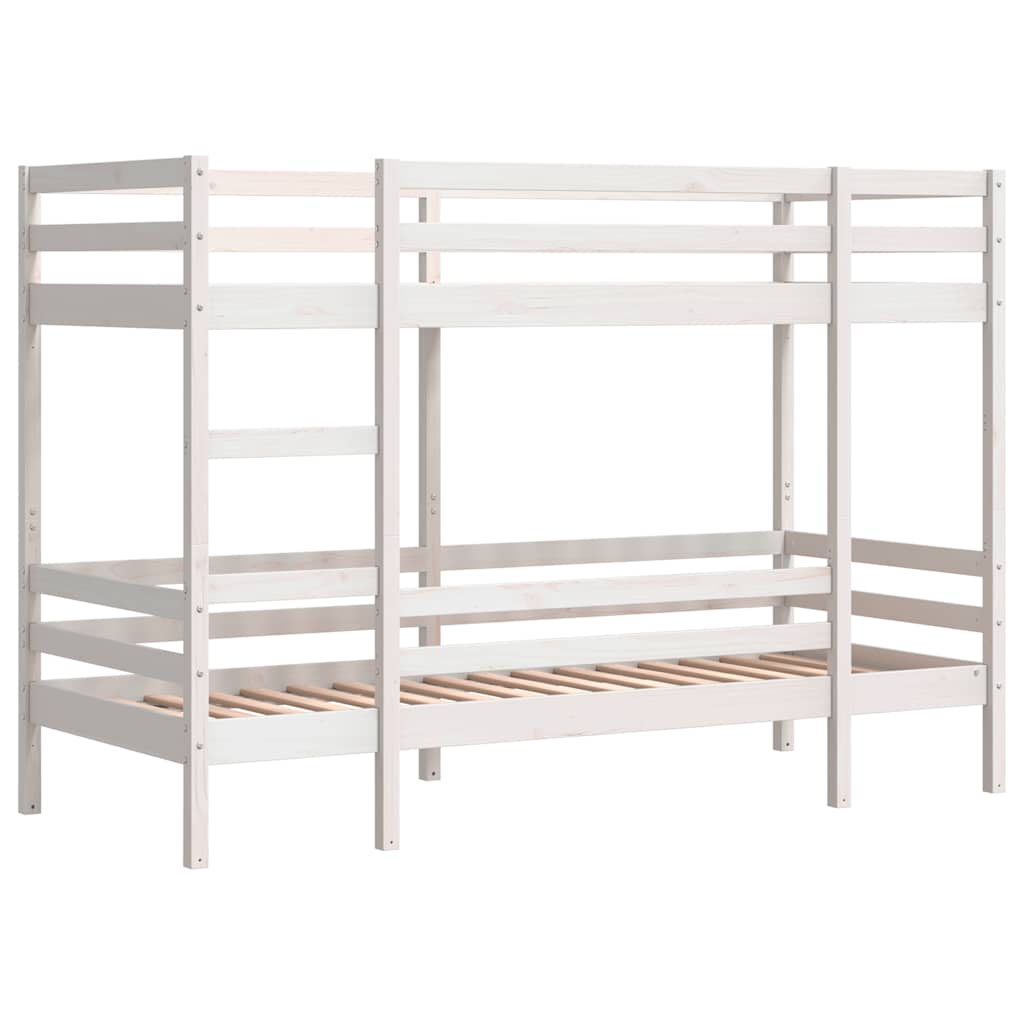 Krevet na kat bijeli 90 x 200 cm od masivne borovine