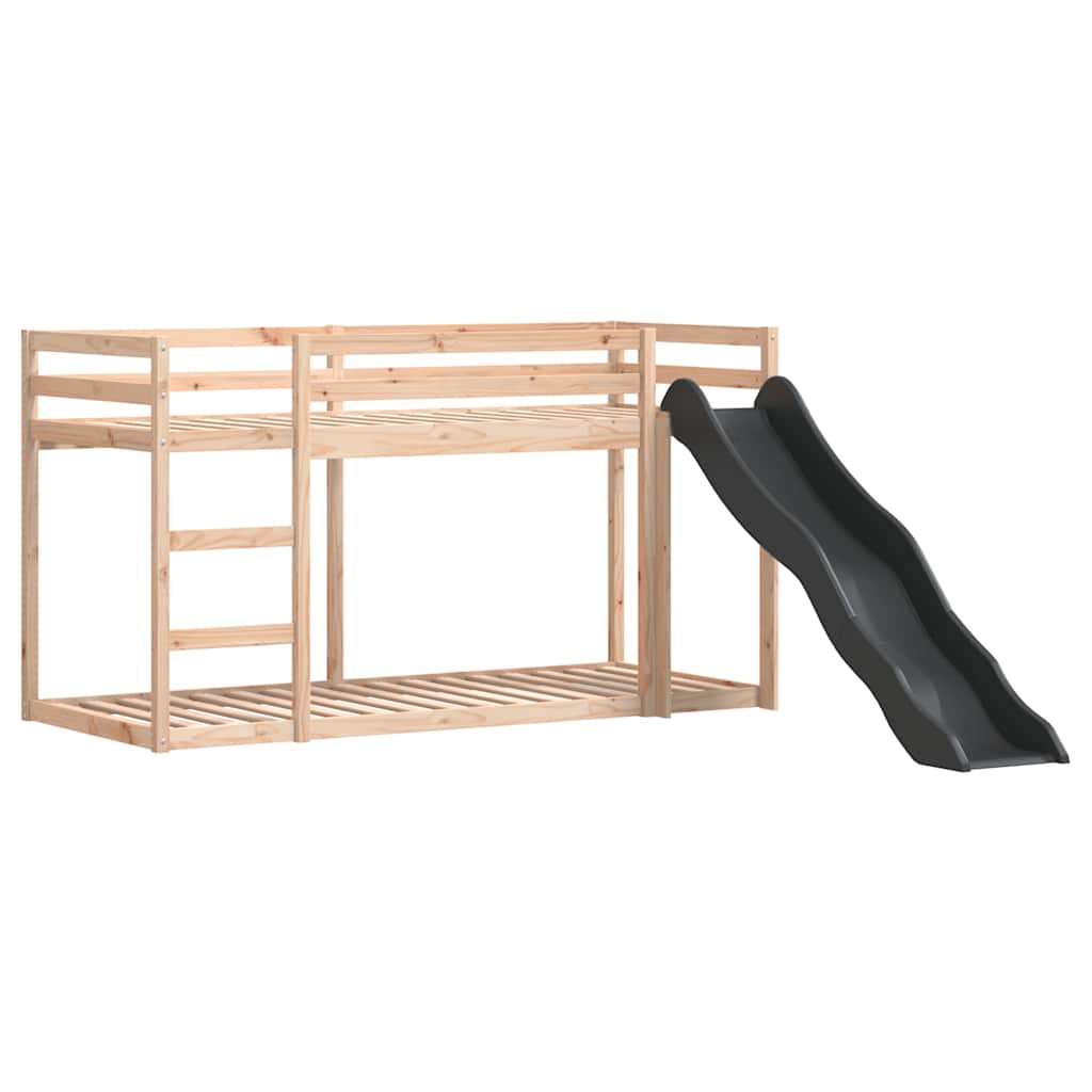 Krevet na kat s toboganom i ljestvama 90x190 cm od borovine