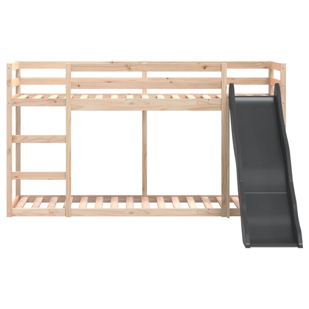 Krevet na kat s toboganom i ljestvama 90x190 cm od borovine