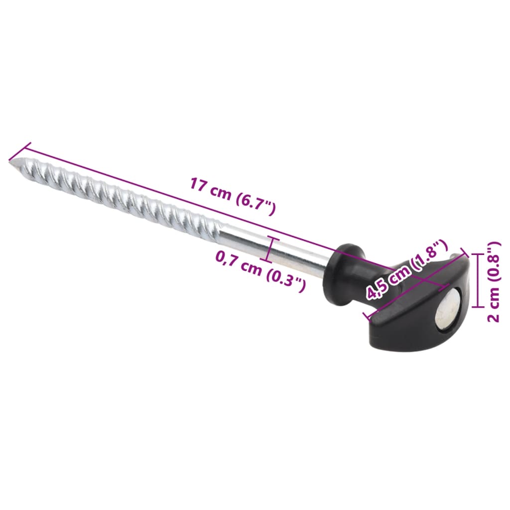 Klinovi za šator 24 kom 17 cm Ø 7 mm od pocinčanog čelika