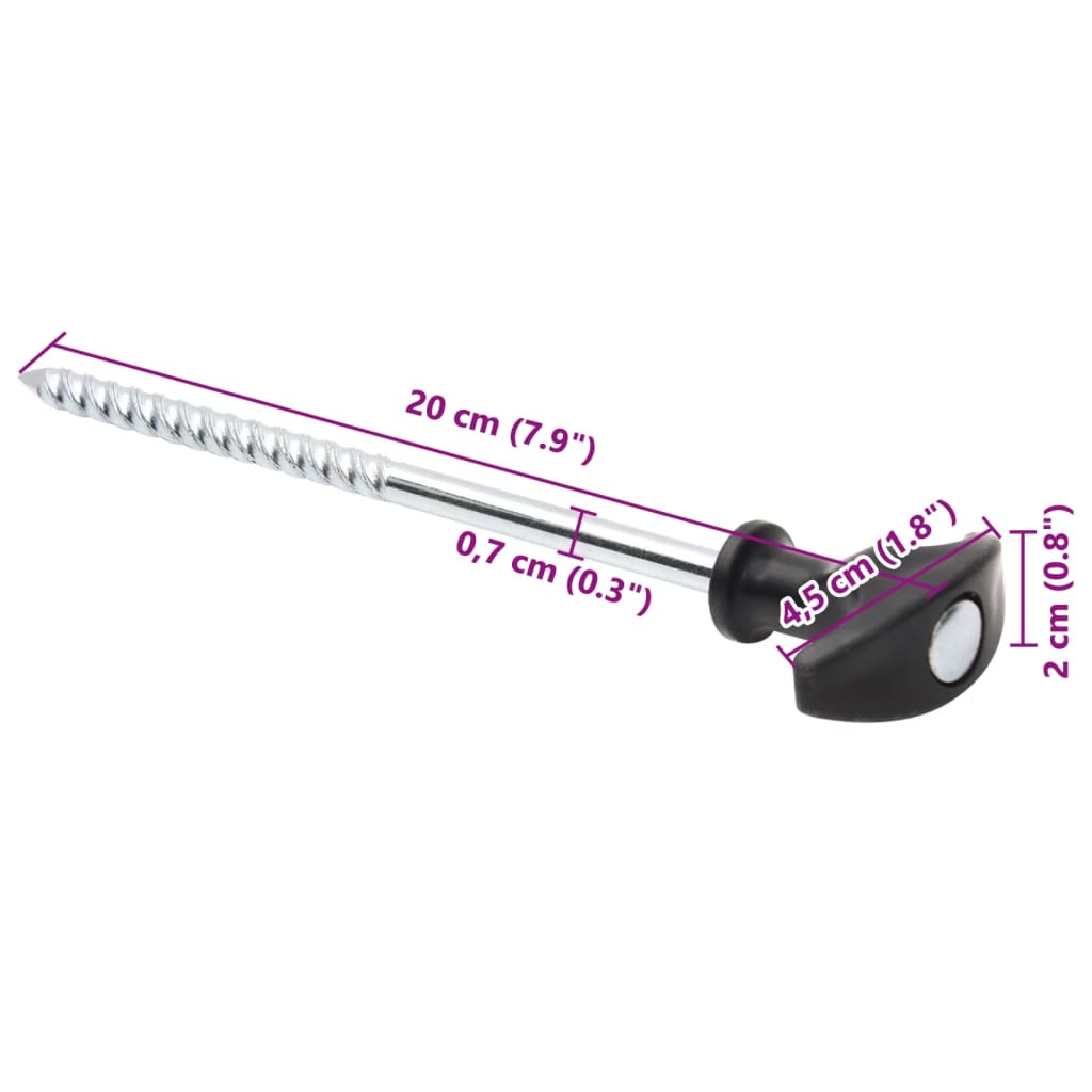 Klinovi za šator 24 kom 20 cm Ø7 mm od pocinčanog čelika