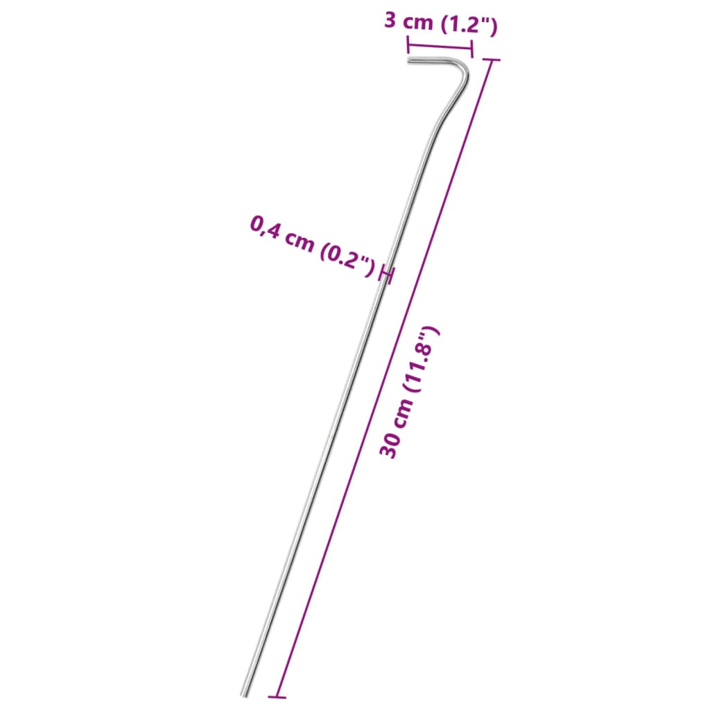 Klinovi za šator 24 kom 20 cm Ø4 mm od pocinčanog čelika