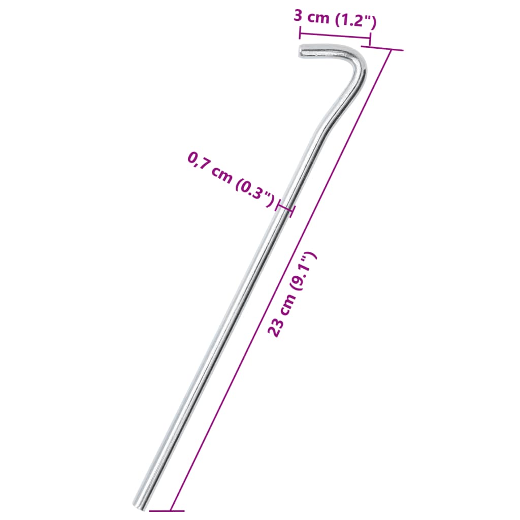 Klinovi za šator 25 kom 23 cm Ø 7 mm od pocinčanog čelika