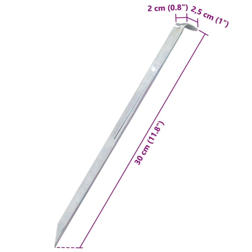 Klinovi za šator 24 kom 30 cm Ø 20 mm od pocinčanog čelika